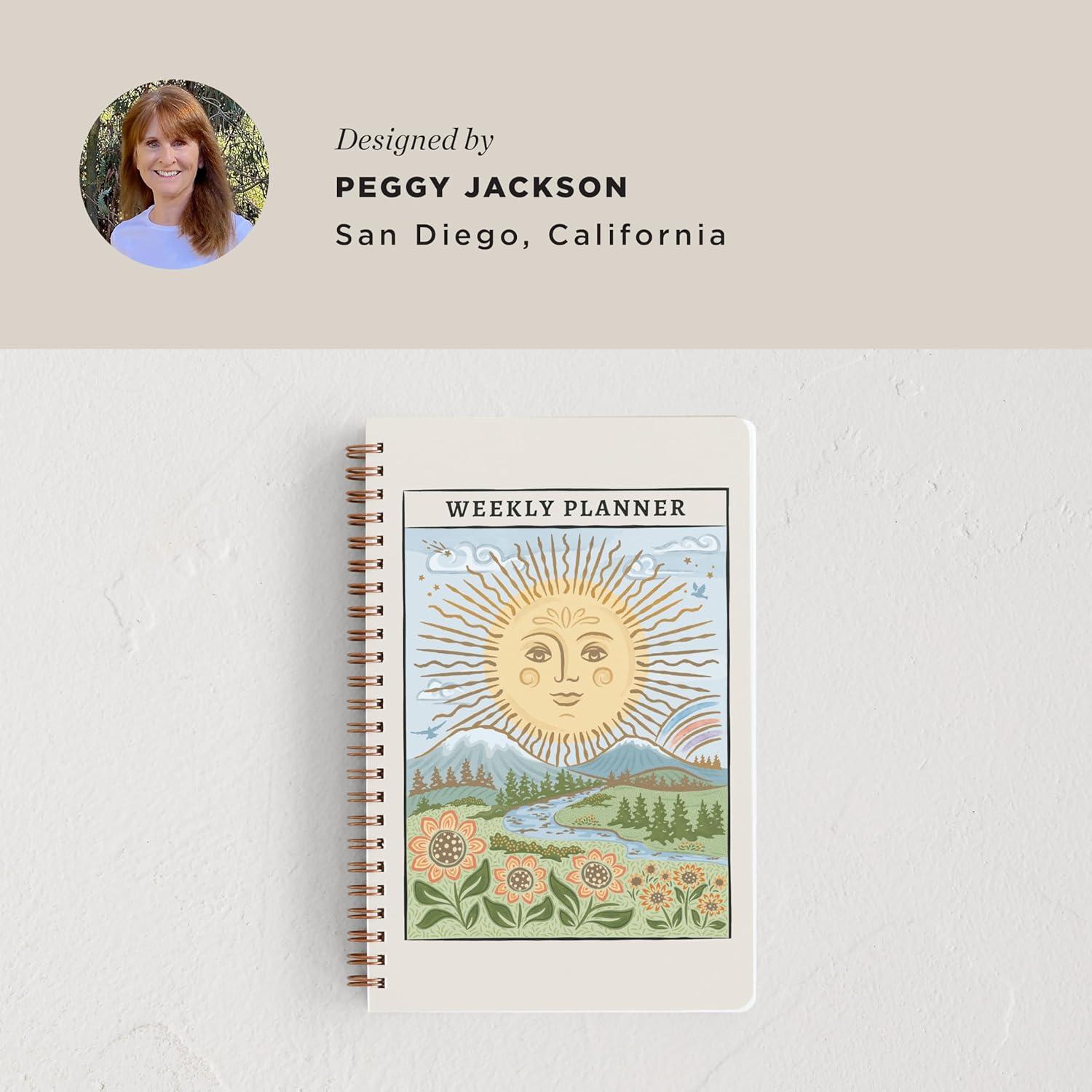 imageMinted Birds 2026 Weekly amp Monthly Undated Planner 55 x 85 Minimalist Spiral Bound Planner Notebook 132 Pages Elegant Undated Calendar Organizer for Work School amp HomeGolden Sun Tarot Card