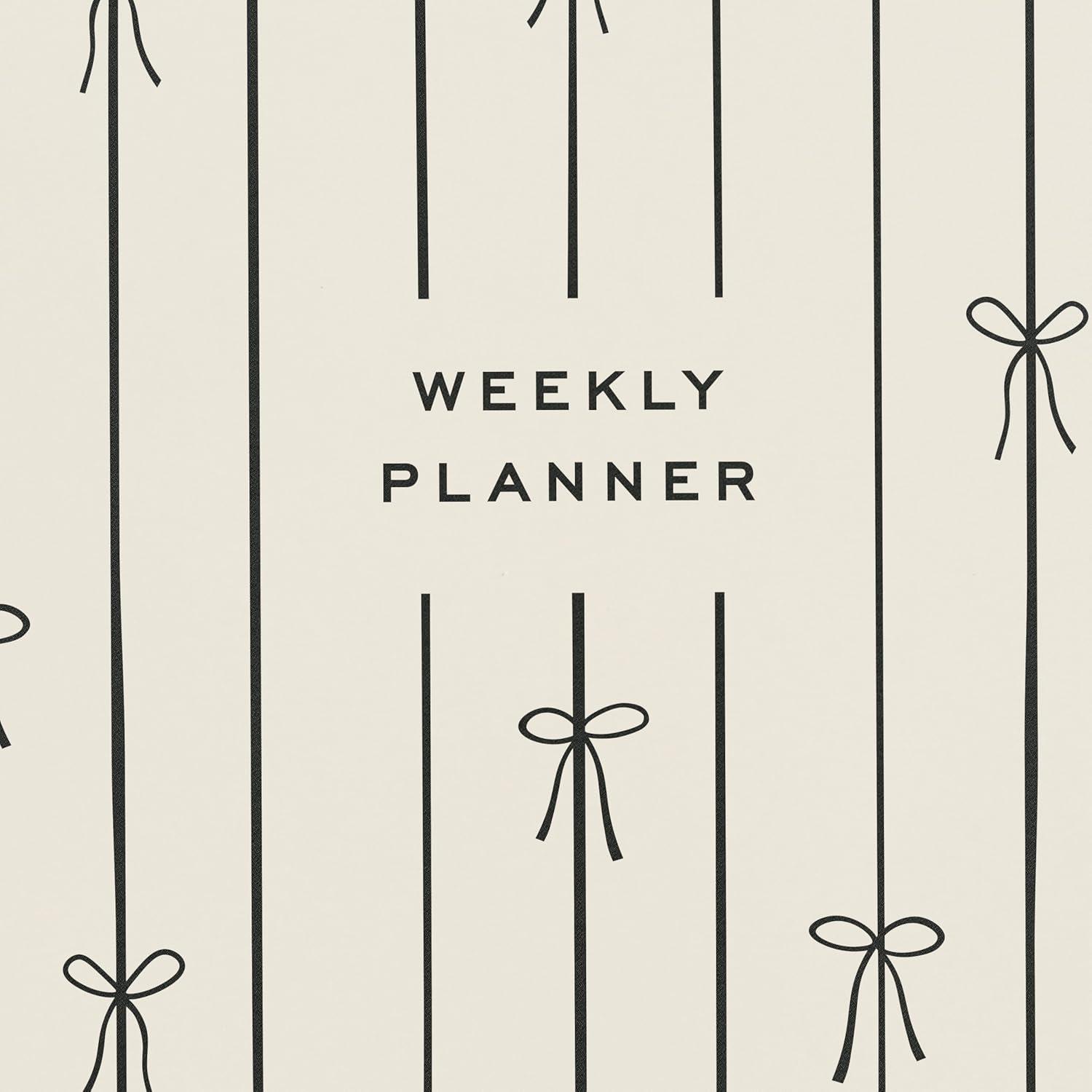 imageMinted Birds 2026 Weekly amp Monthly Undated Planner 55 x 85 Minimalist Spiral Bound Planner Notebook 132 Pages Elegant Undated Calendar Organizer for Work School amp HomeBlack Lines of Bows