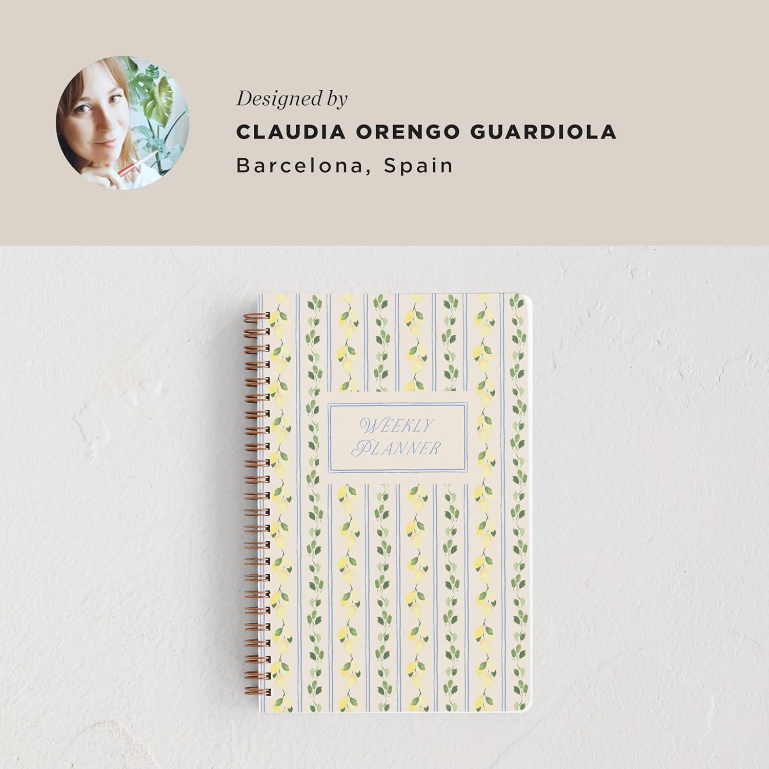 imageMinted Birds 2026 Weekly amp Monthly Undated Planner 55 x 85 Minimalist Spiral Bound Planner Notebook 132 Pages Elegant Undated Calendar Organizer for Work School amp HomeLimoncello