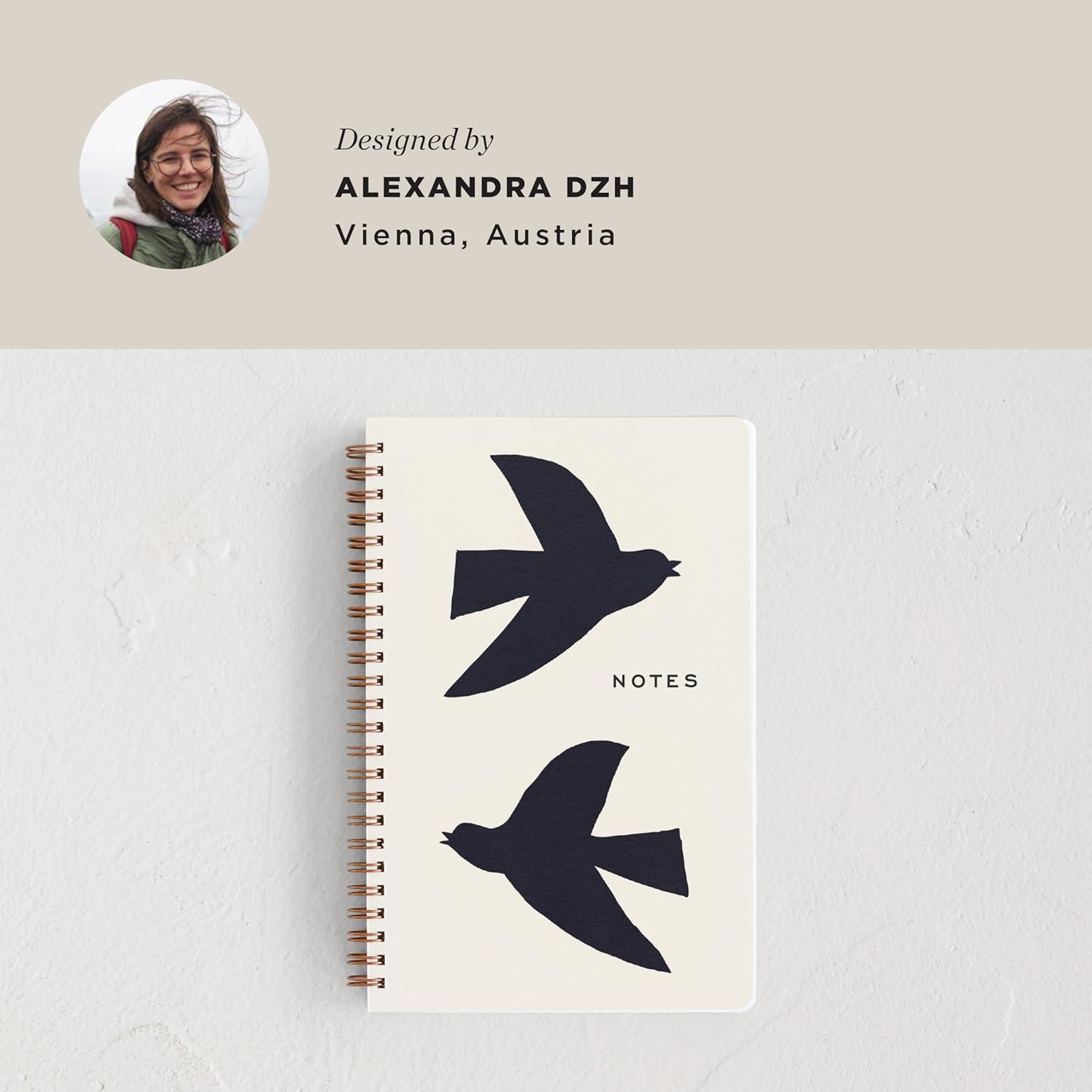 imageMinted Birds Notebook Writing Journal for Notes amp Journaling Durable Paper Cover Modern Aesthetic Colorful amp Simple Spiral Bound Journal Notebook with 160 Lined Pages 55 x 85Birds