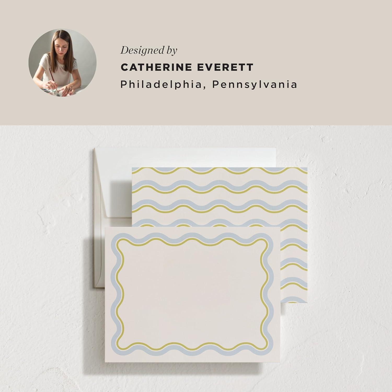 imageMinted Cheerful Valentines Day Stationery Set Set of 10 Flat Note Cards amp Envelopes for Invitiations and Handwritten Thank You Messages Rainbow with Heart Accent Gifts for TeachersSquiggled