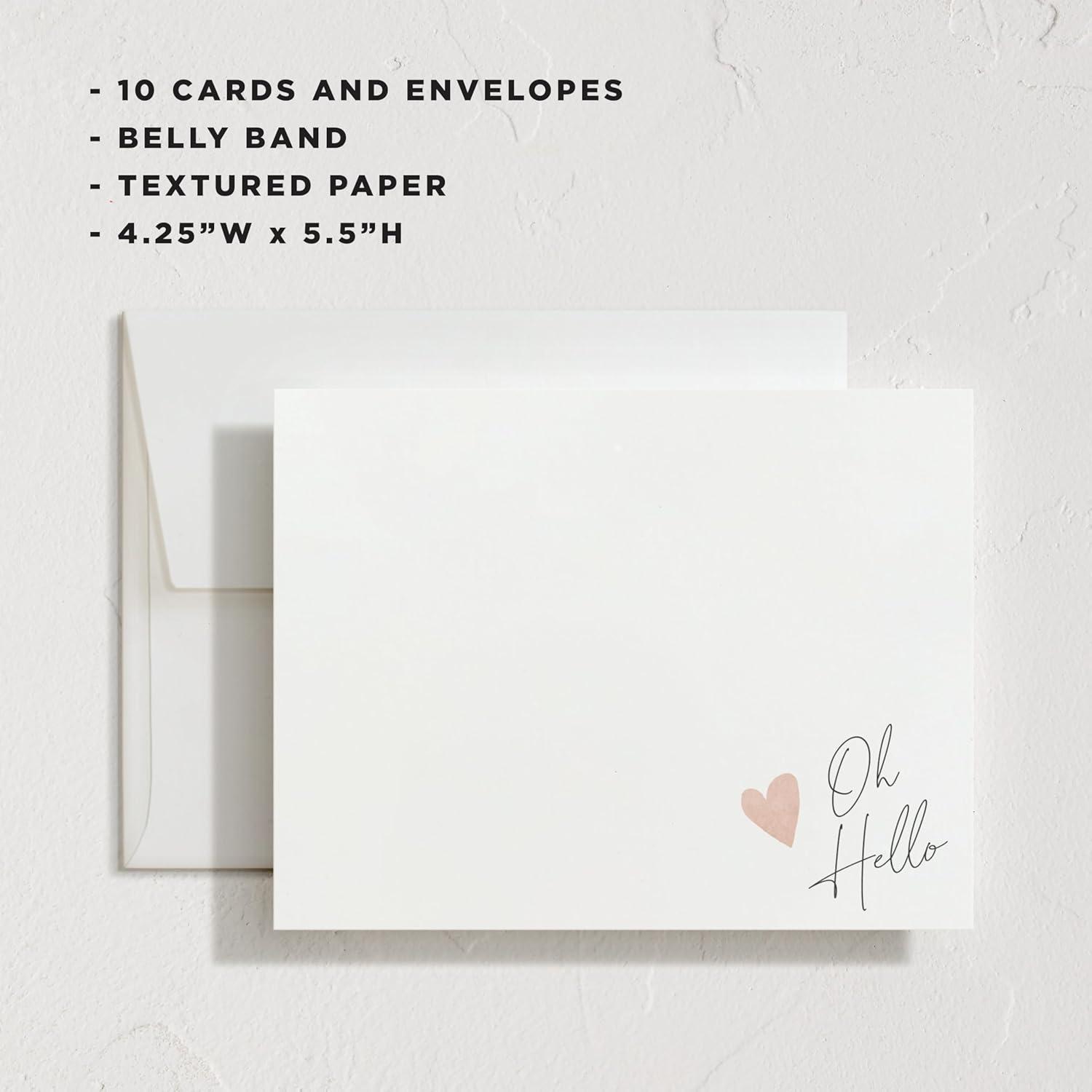 imageMinted Cheerful Valentines Day Stationery Set Set of 10 Flat Note Cards amp Envelopes for Invitiations and Handwritten Thank You Messages Rainbow with Heart Accent Gifts for TeachersSigned Heart