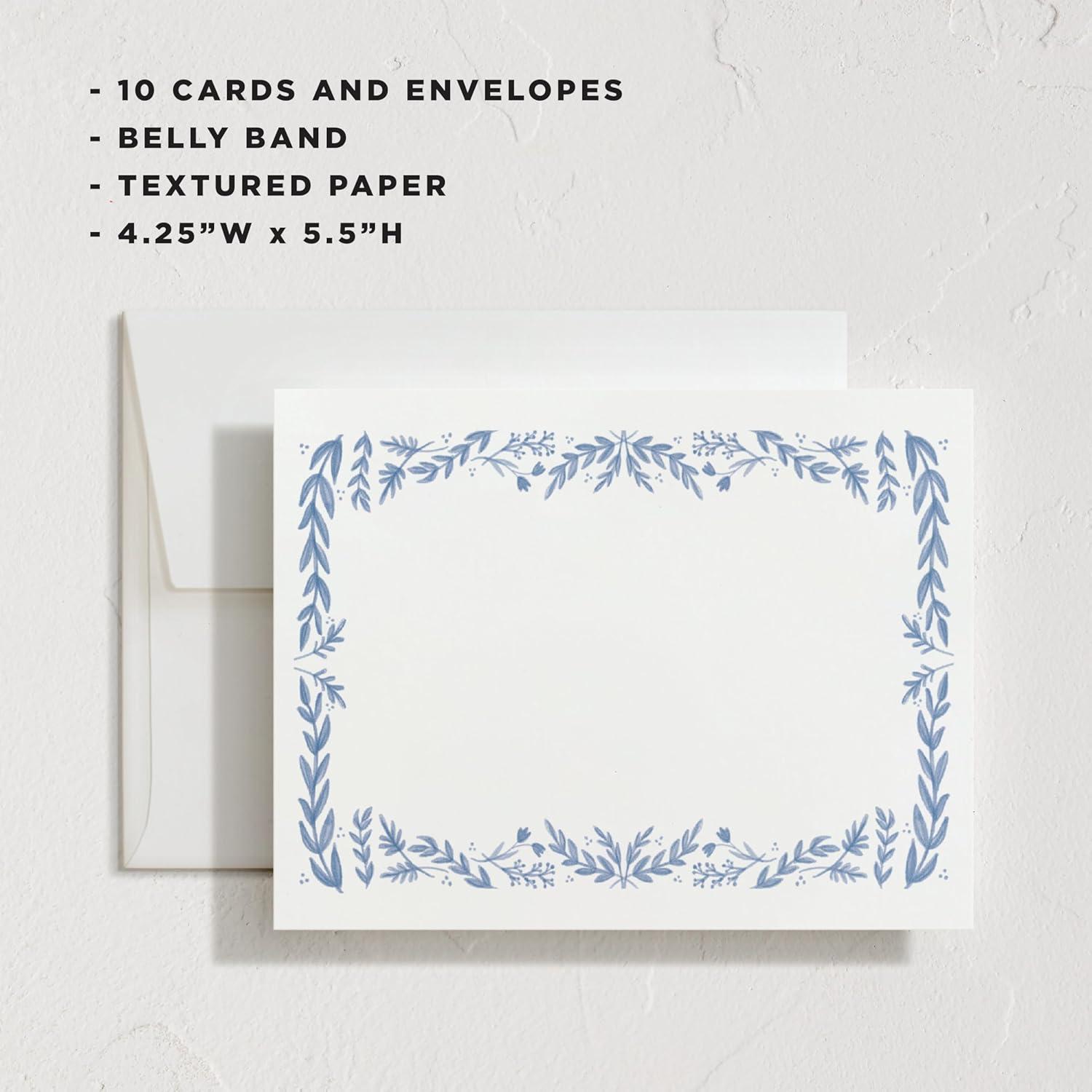 imageMinted Cheerful Valentines Day Stationery Set Set of 10 Flat Note Cards amp Envelopes for Invitiations and Handwritten Thank You Messages Rainbow with Heart Accent Gifts for TeachersFramed in Floral