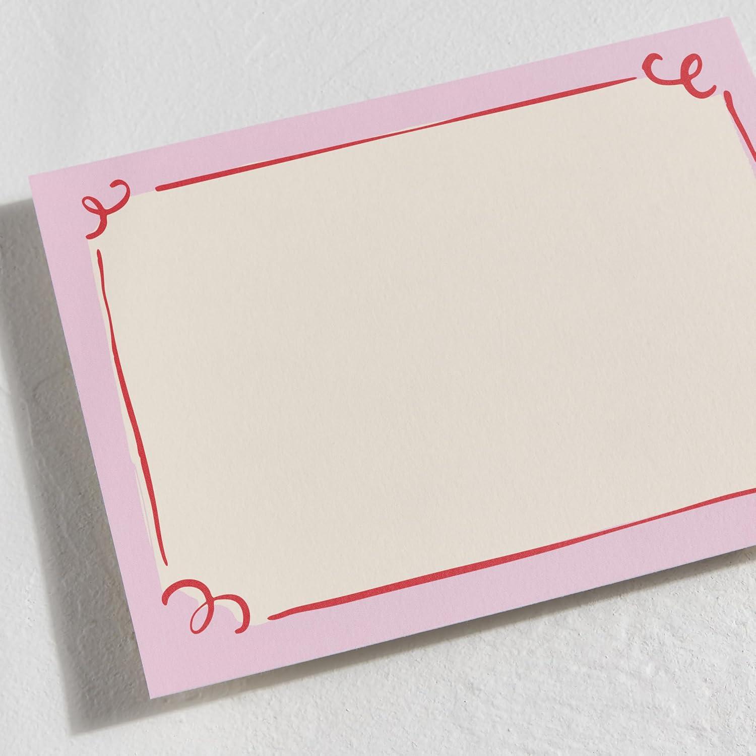 imageMinted Cheerful Valentines Day Stationery Set Set of 10 Flat Note Cards amp Envelopes for Invitiations and Handwritten Thank You Messages Rainbow with Heart Accent Gifts for TeachersCurly Corners