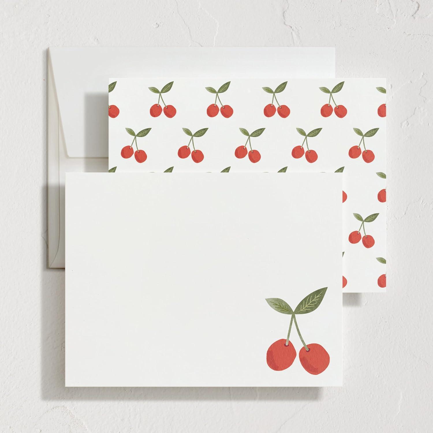 imageMinted Cheerful Valentines Day Stationery Set Set of 10 Flat Note Cards amp Envelopes for Invitiations and Handwritten Thank You Messages Rainbow with Heart Accent Gifts for TeachersTwin Cherries
