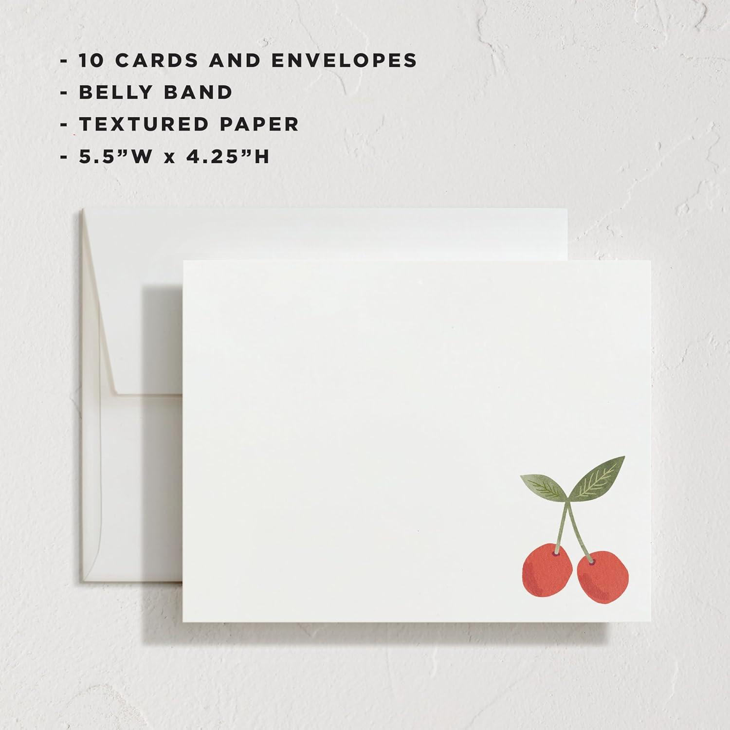 imageMinted Cheerful Valentines Day Stationery Set Set of 10 Flat Note Cards amp Envelopes for Invitiations and Handwritten Thank You Messages Rainbow with Heart Accent Gifts for TeachersTwin Cherries