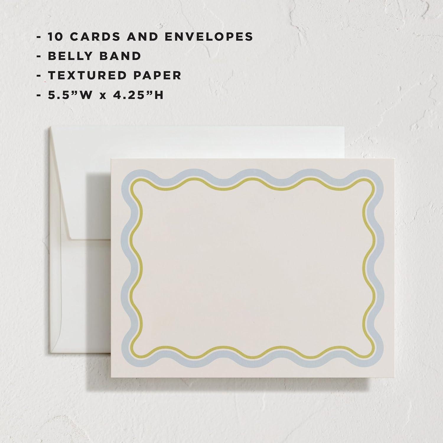 imageMinted Cheerful Valentines Day Stationery Set Set of 10 Flat Note Cards amp Envelopes for Invitiations and Handwritten Thank You Messages Rainbow with Heart Accent Gifts for TeachersSquiggled