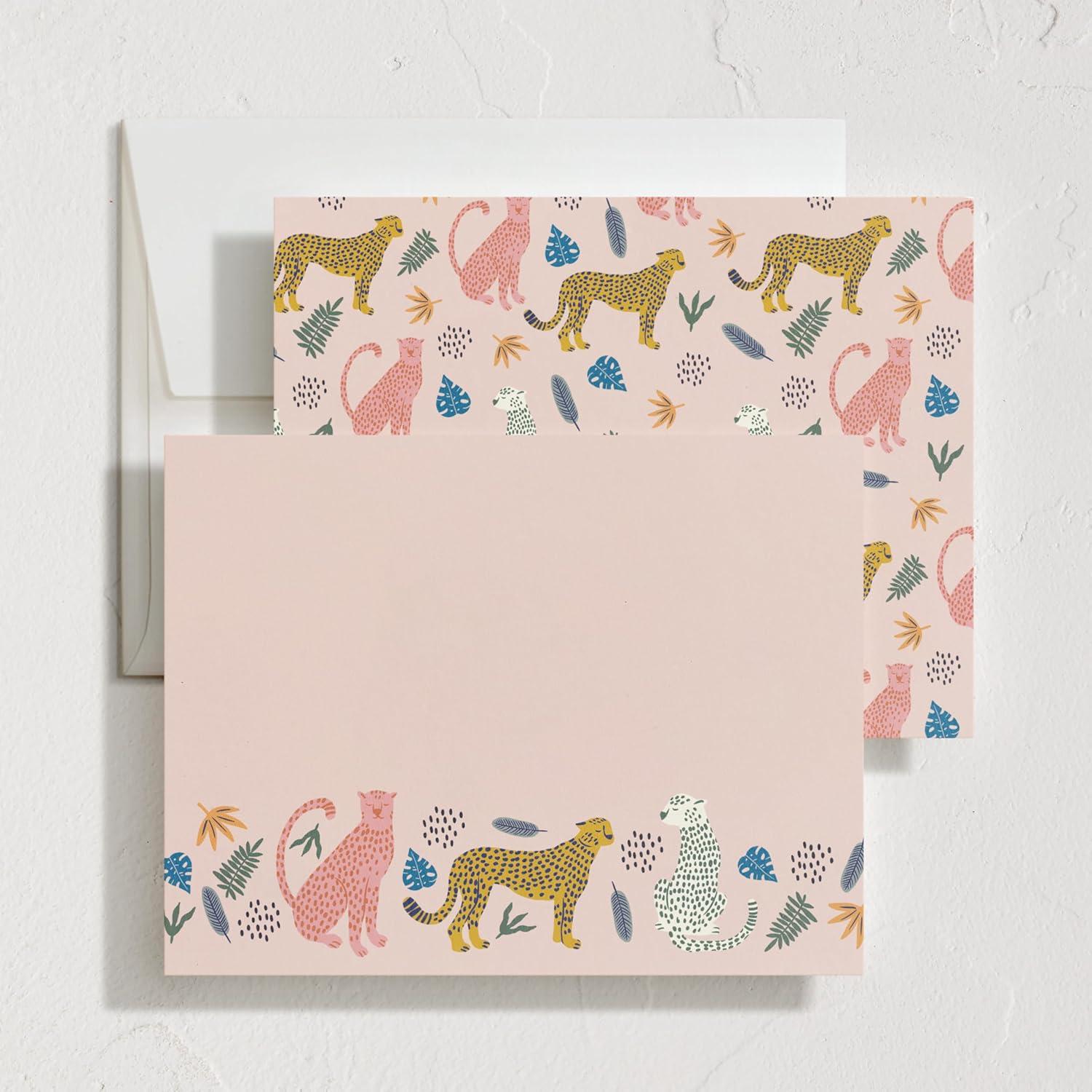 imageMinted Cheerful Valentines Day Stationery Set Set of 10 Flat Note Cards amp Envelopes for Invitiations and Handwritten Thank You Messages Rainbow with Heart Accent Gifts for TeachersSweet tropical