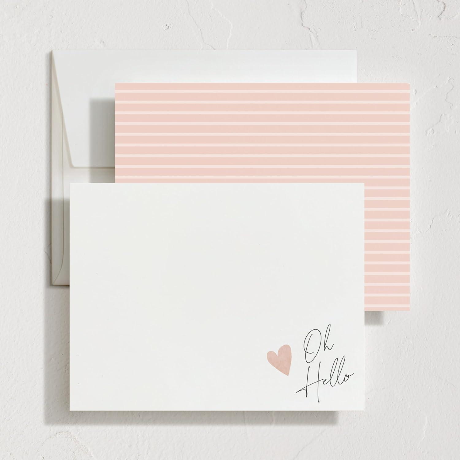 imageMinted Cheerful Valentines Day Stationery Set Set of 10 Flat Note Cards amp Envelopes for Invitiations and Handwritten Thank You Messages Rainbow with Heart Accent Gifts for TeachersSigned Heart