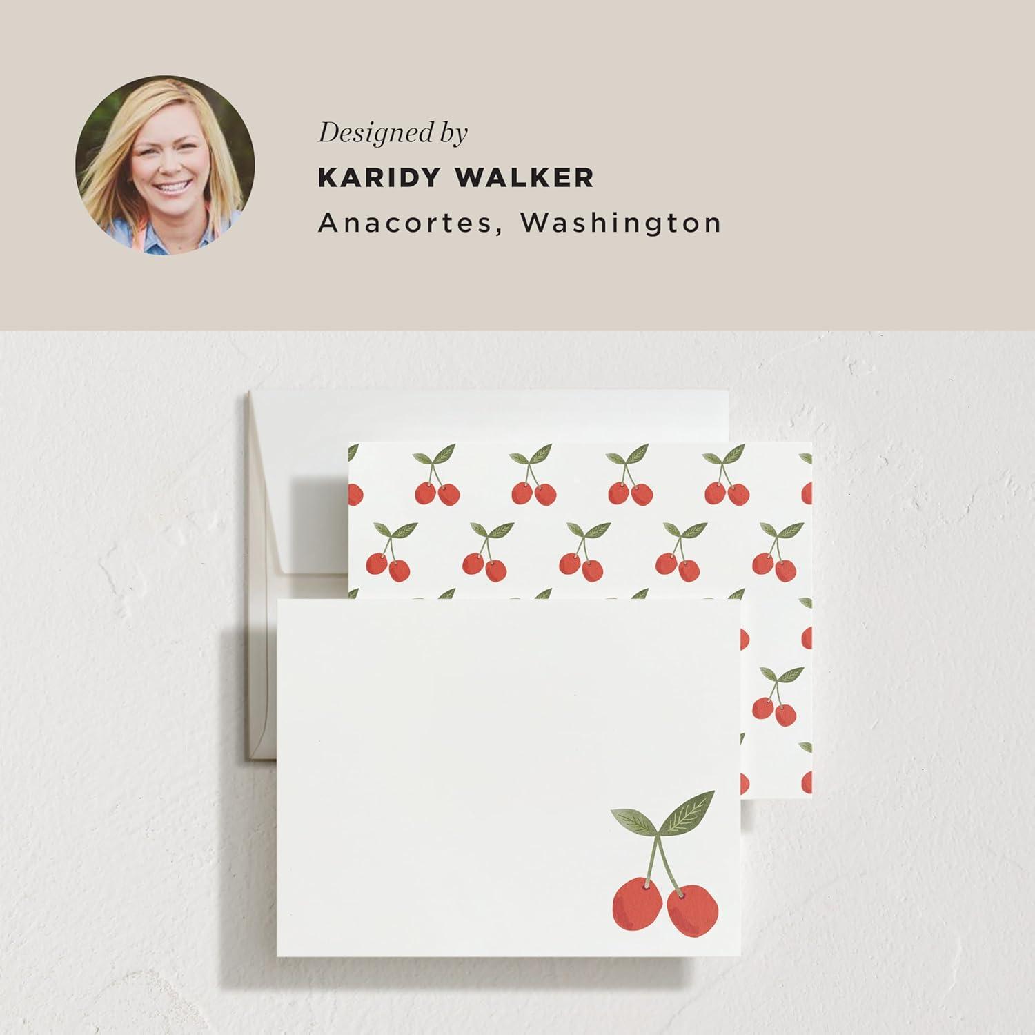 imageMinted Cheerful Valentines Day Stationery Set Set of 10 Flat Note Cards amp Envelopes for Invitiations and Handwritten Thank You Messages Rainbow with Heart Accent Gifts for TeachersTwin Cherries