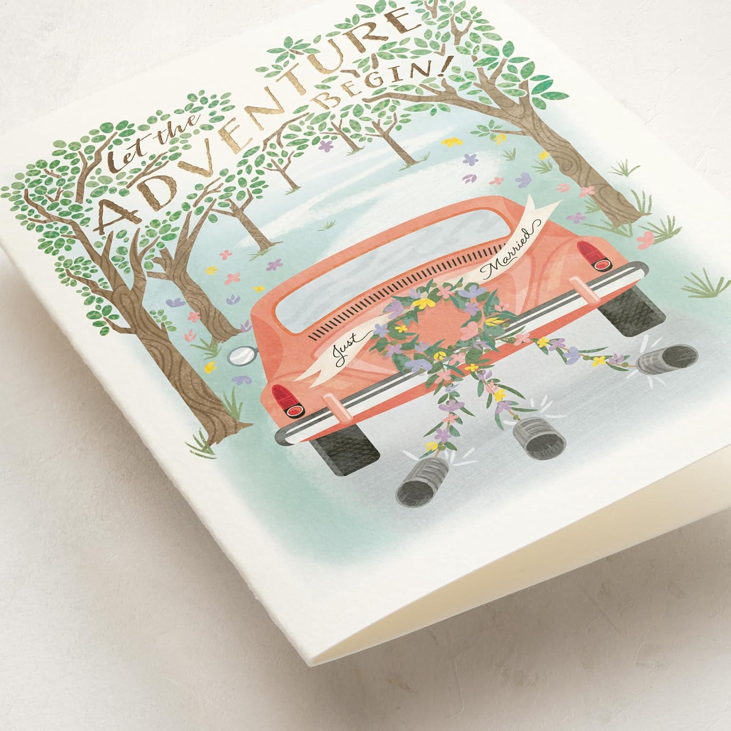 imageMinted Flower Cheers Wedding Card with Gold Foil Champagne Coupes Floral Garnish Illustration Elegant Toast Celebration Greeting for Newlyweds Engagement Bridal Shower Anniversary CongratulationsLovers Lane