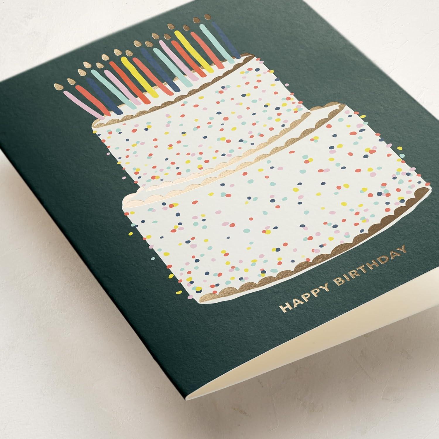 imageMinted Flower Cheers Wedding Card with Gold Foil Champagne Coupes Floral Garnish Illustration Elegant Toast Celebration Greeting for Newlyweds Engagement Bridal Shower Anniversary CongratulationsHappy Birthday Cake