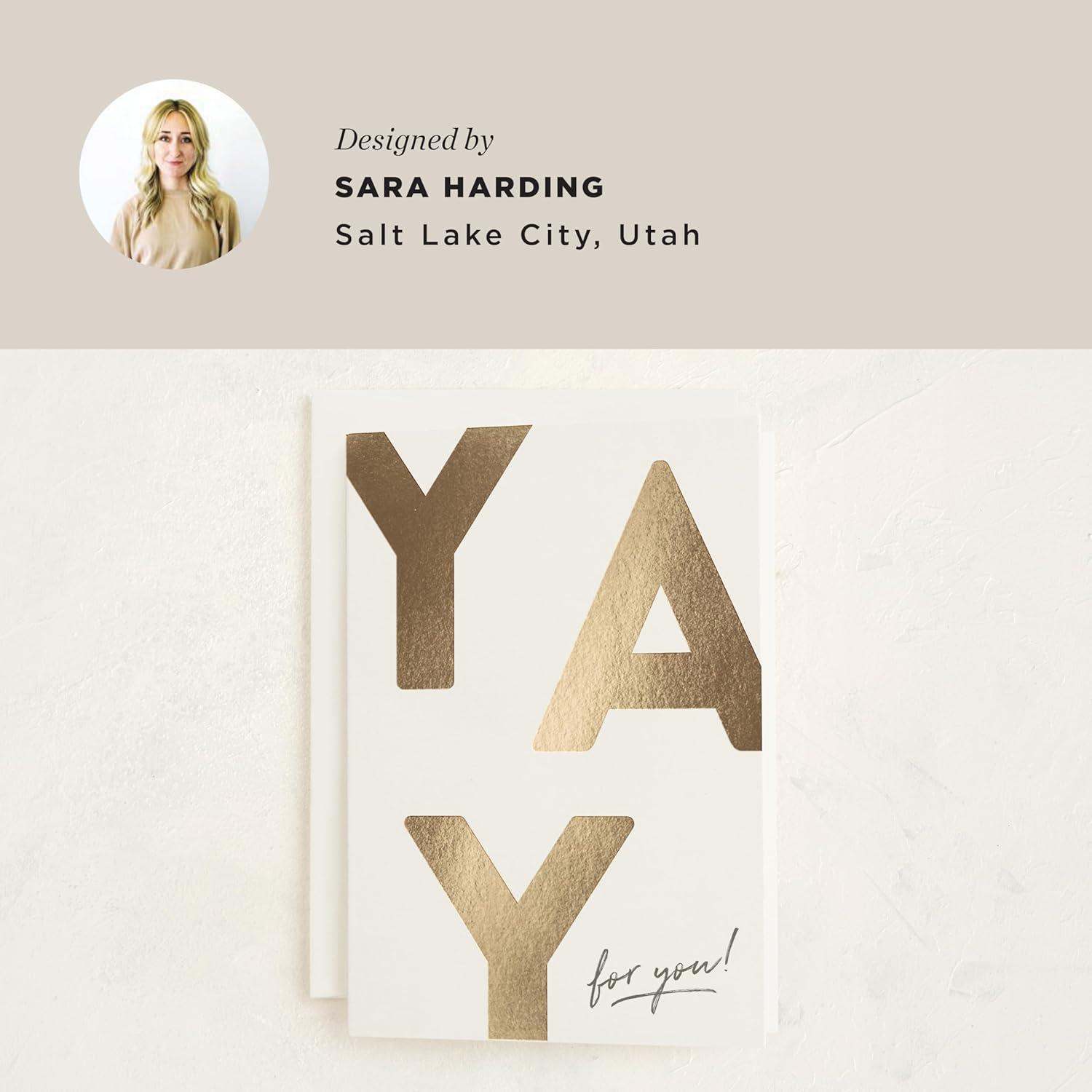 imageMinted Flower Cheers Wedding Card with Gold Foil Champagne Coupes Floral Garnish Illustration Elegant Toast Celebration Greeting for Newlyweds Engagement Bridal Shower Anniversary CongratulationsYay for You