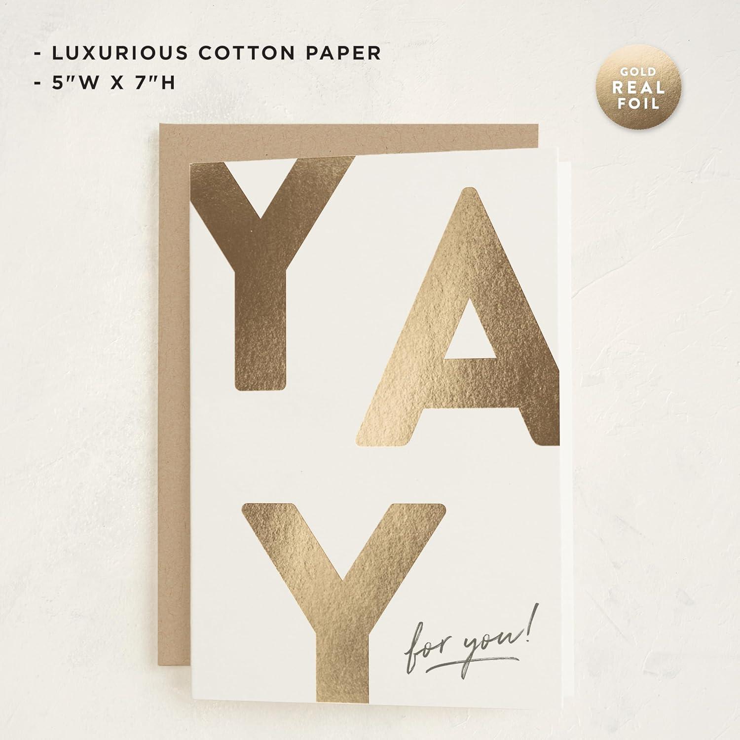 imageMinted Flower Cheers Wedding Card with Gold Foil Champagne Coupes Floral Garnish Illustration Elegant Toast Celebration Greeting for Newlyweds Engagement Bridal Shower Anniversary CongratulationsYay for You