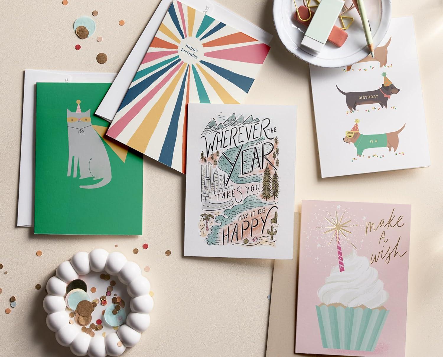 imageMinted Kids Birthday Cards Pack Set of 5 Kids Greeting Card Variety Pack Fun amp Cute Folded Greeting Cards With Envelopes Unique Happy Birthday Stationery Cards Designed by Independent ArtistsBirthday Pack