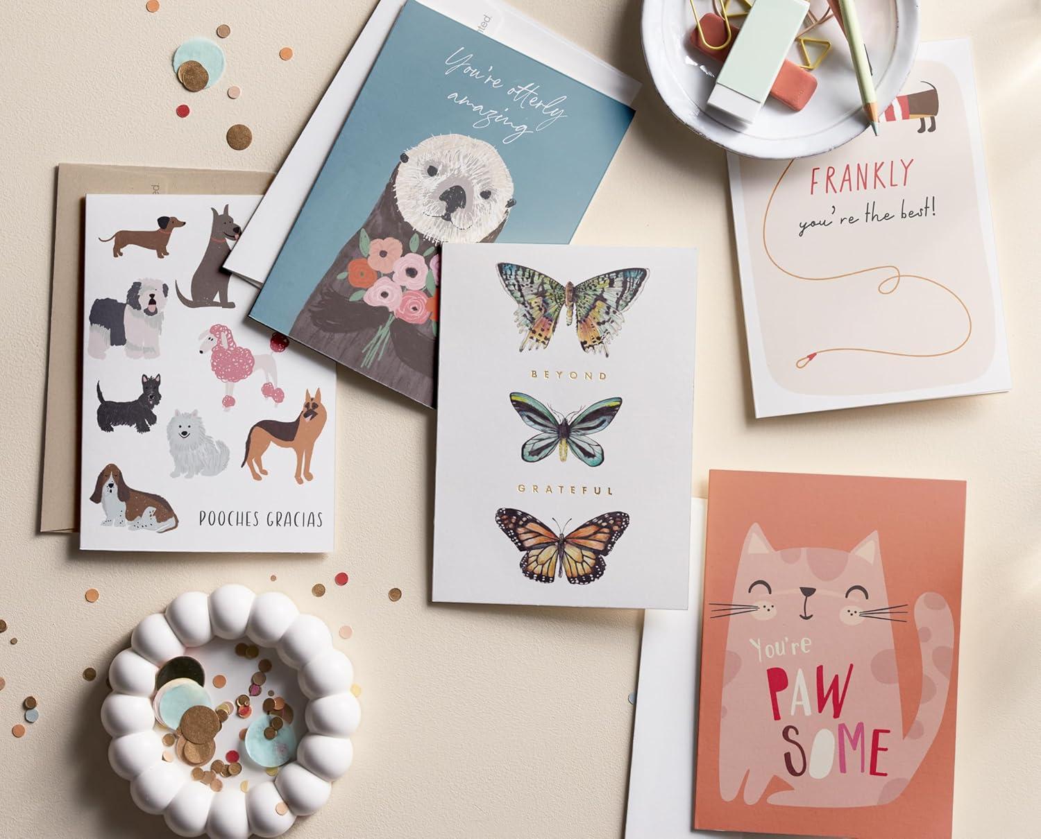 imageMinted Kids Birthday Cards Pack Set of 5 Kids Greeting Card Variety Pack Fun amp Cute Folded Greeting Cards With Envelopes Unique Happy Birthday Stationery Cards Designed by Independent ArtistsAnimals Thank You Pack