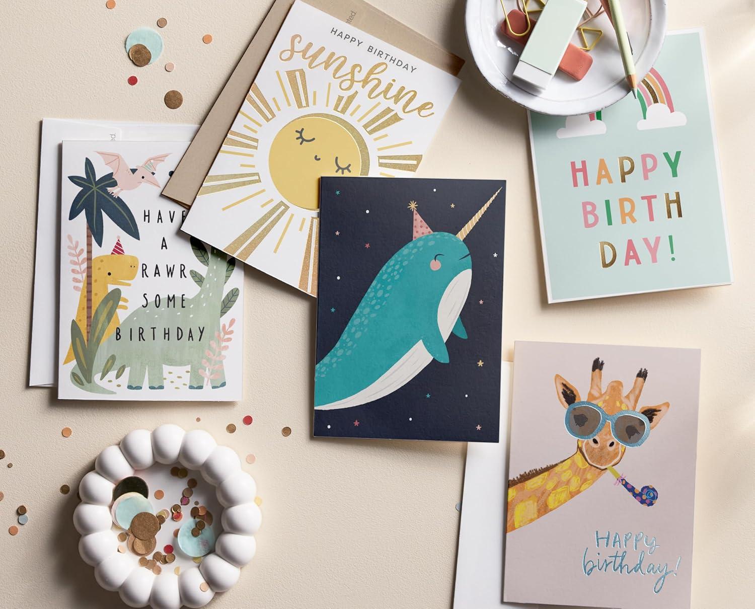 imageMinted Kids Birthday Cards Pack Set of 5 Kids Greeting Card Variety Pack Fun amp Cute Folded Greeting Cards With Envelopes Unique Happy Birthday Stationery Cards Designed by Independent ArtistsKids Birthday Pack