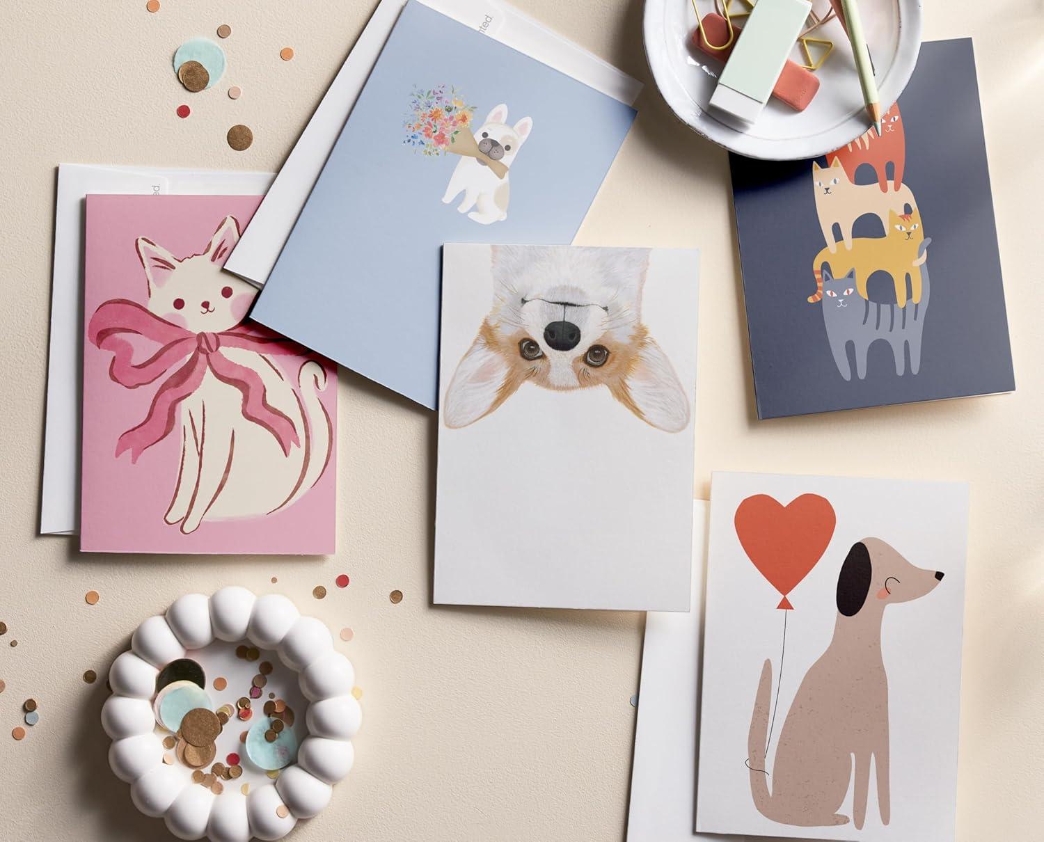 imageMinted Kids Birthday Cards Pack Set of 5 Kids Greeting Card Variety Pack Fun amp Cute Folded Greeting Cards With Envelopes Unique Happy Birthday Stationery Cards Designed by Independent ArtistsPets Blanks Pack