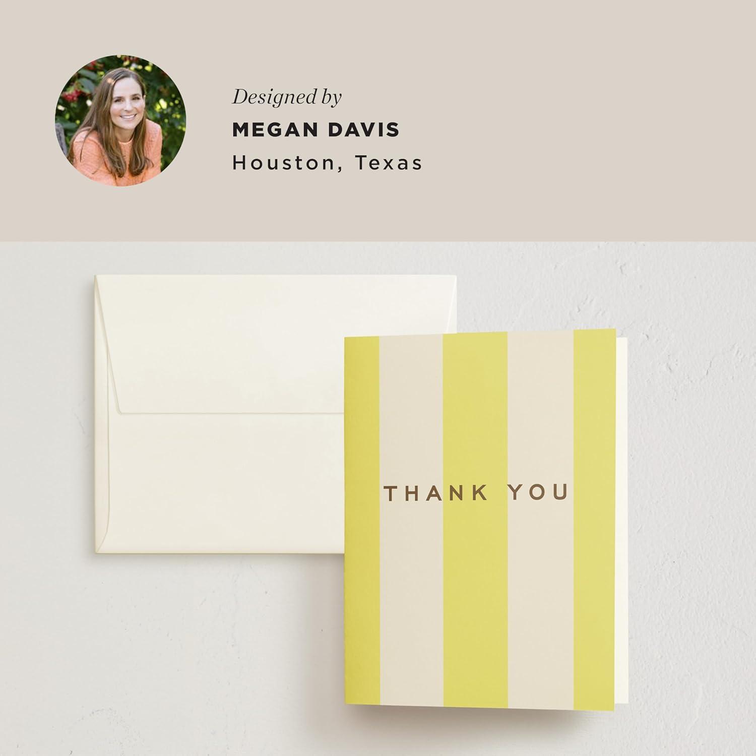 imageMinted Thank You Cards Pack Set of 10 Folded Thank You Cards with Envelopes Blank Card Luxe Script Design in Cream amp Blue Luxurious Paper Designed by Independent Artists Wedding or Everyday UseCampania