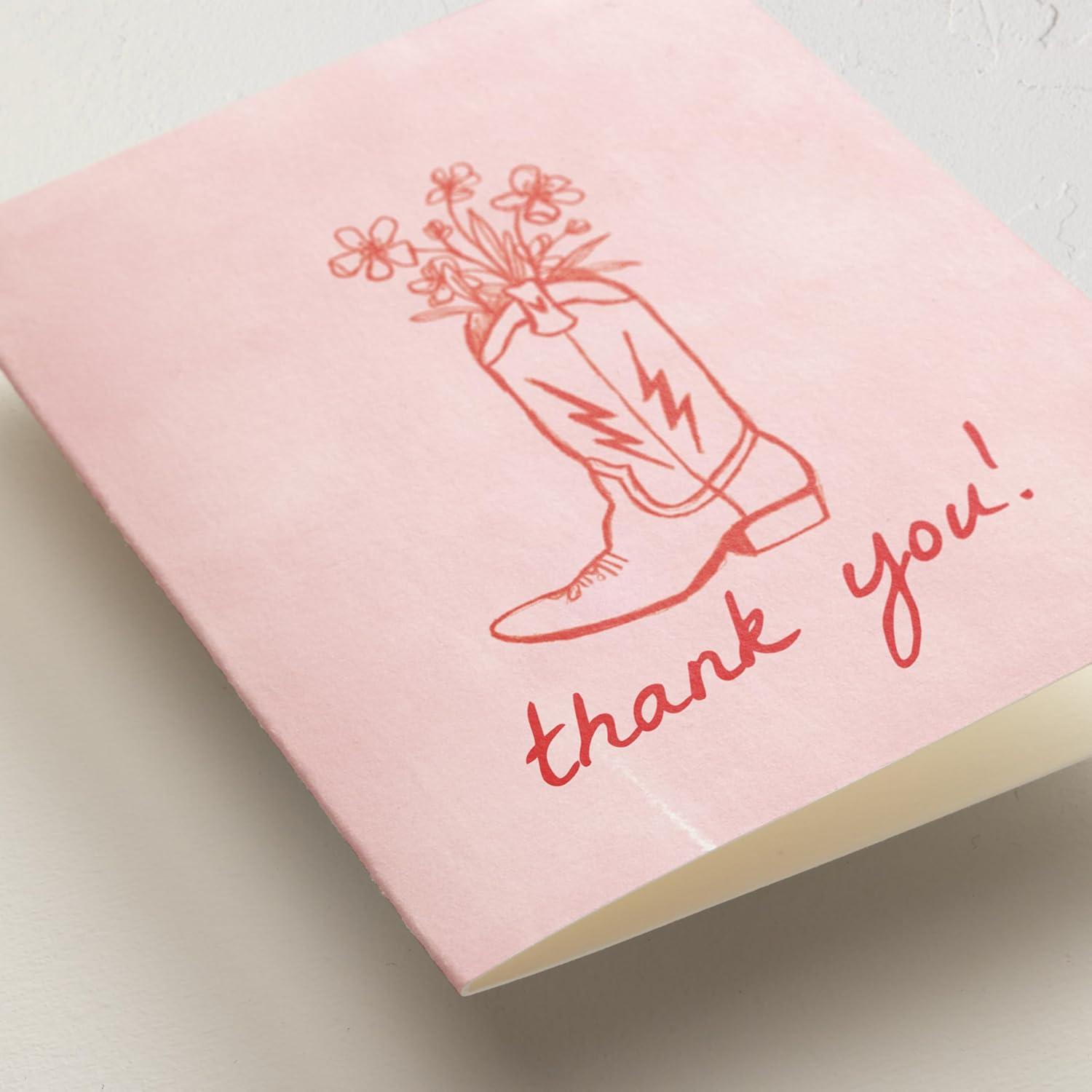 imageMinted Thank You Cards Pack Set of 10 Folded Thank You Cards with Envelopes Blank Card Luxe Script Design in Cream amp Blue Luxurious Paper Designed by Independent Artists Wedding or Everyday UseParty Boots