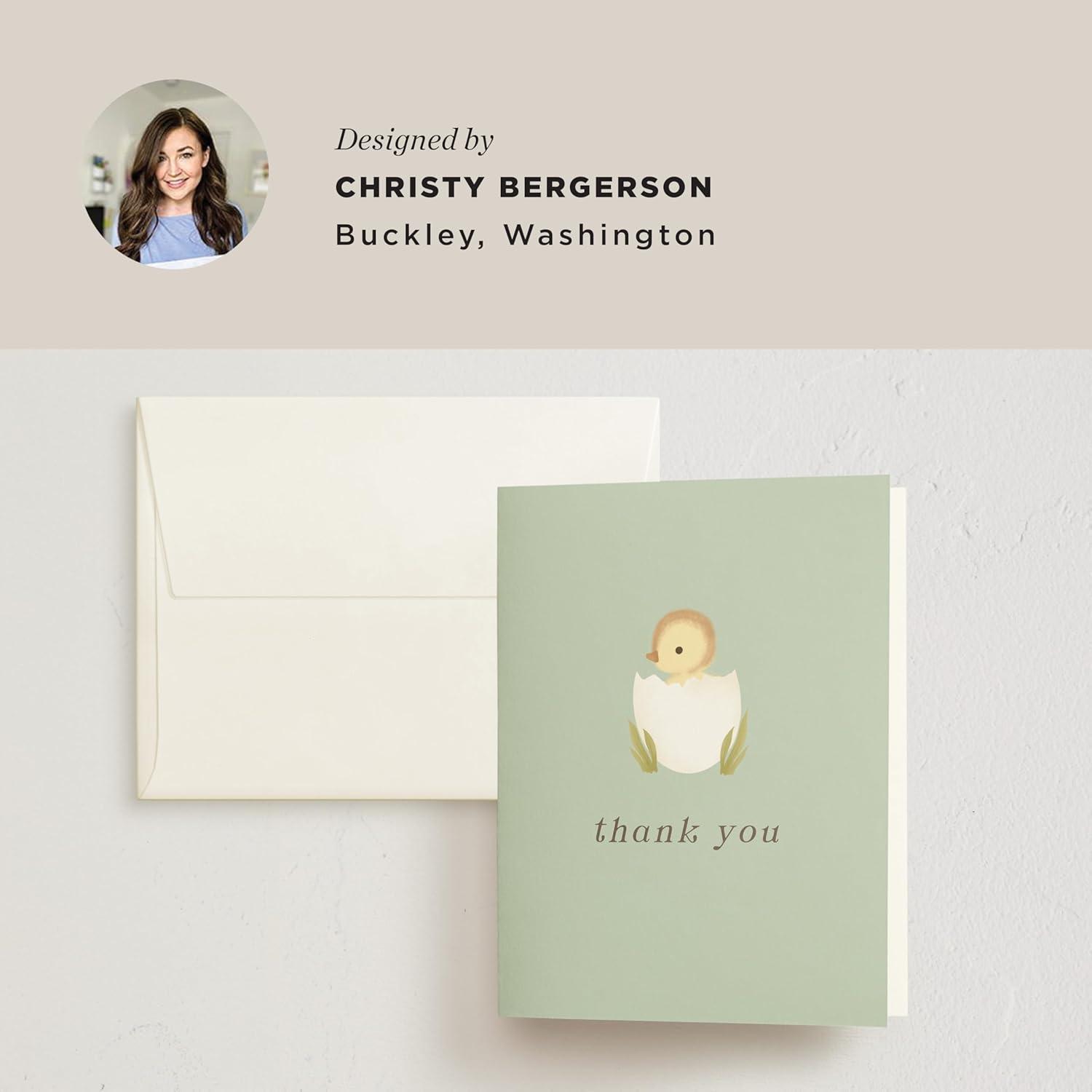 imageMinted Thank You Cards Pack Set of 10 Folded Thank You Cards with Envelopes Blank Card Luxe Script Design in Cream amp Blue Luxurious Paper Designed by Independent Artists Wedding or Everyday UseLil Duck
