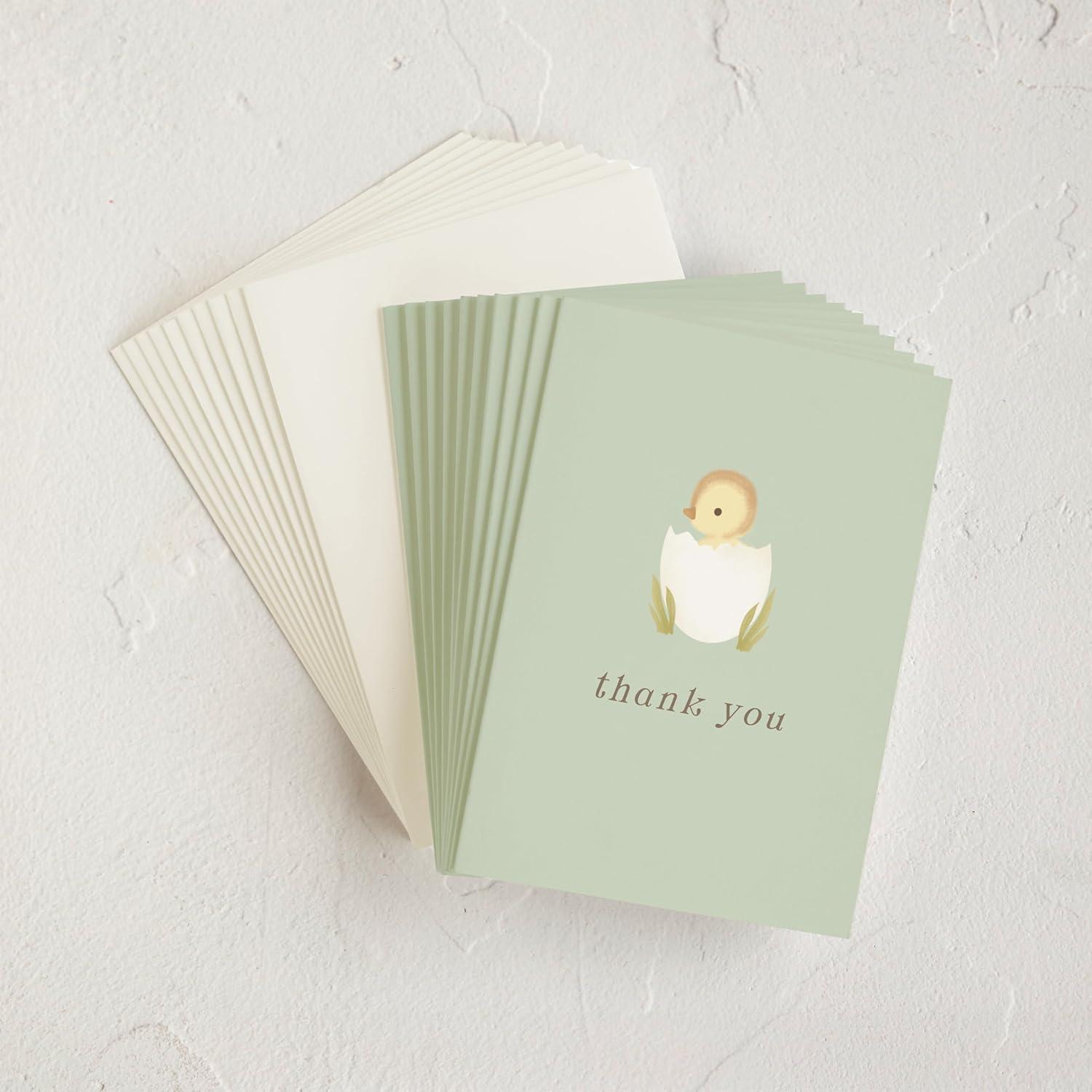 imageMinted Thank You Cards Pack Set of 10 Folded Thank You Cards with Envelopes Blank Card Luxe Script Design in Cream amp Blue Luxurious Paper Designed by Independent Artists Wedding or Everyday UseLil Duck