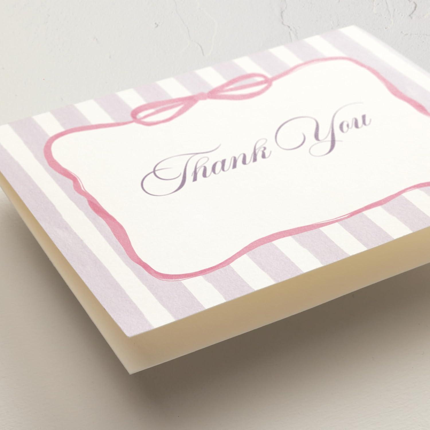 imageMinted Thank You Cards Pack Set of 10 Folded Thank You Cards with Envelopes Blank Card Luxe Script Design in Cream amp Blue Luxurious Paper Designed by Independent Artists Wedding or Everyday UseCelina Pink