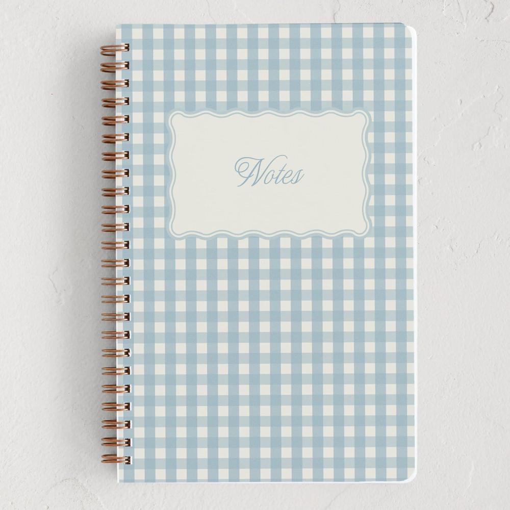 imageMinted Birds Notebook Writing Journal for Notes amp Journaling Durable Paper Cover Modern Aesthetic Colorful amp Simple Spiral Bound Journal Notebook with 160 Lined Pages 55 x 85Scalloped Gingham