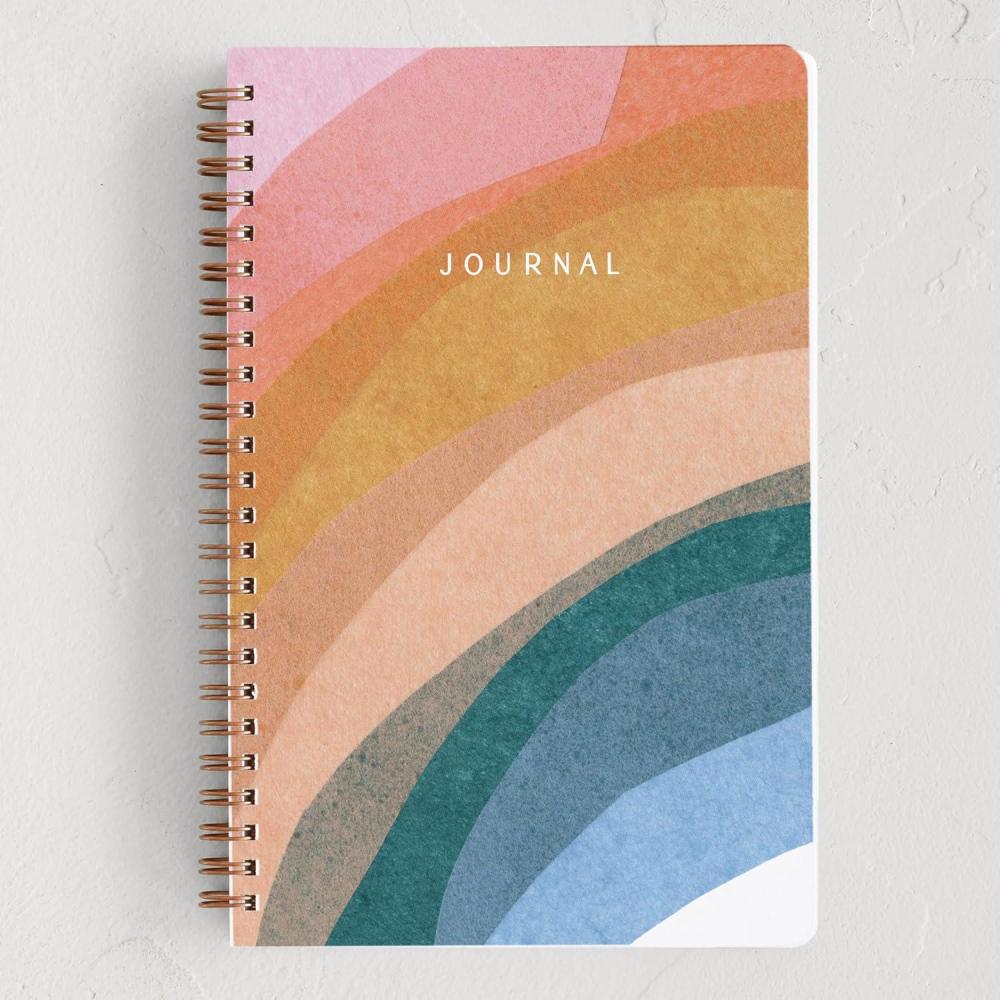 imageMinted Birds Notebook Writing Journal for Notes amp Journaling Durable Paper Cover Modern Aesthetic Colorful amp Simple Spiral Bound Journal Notebook with 160 Lined Pages 55 x 85Multicolor