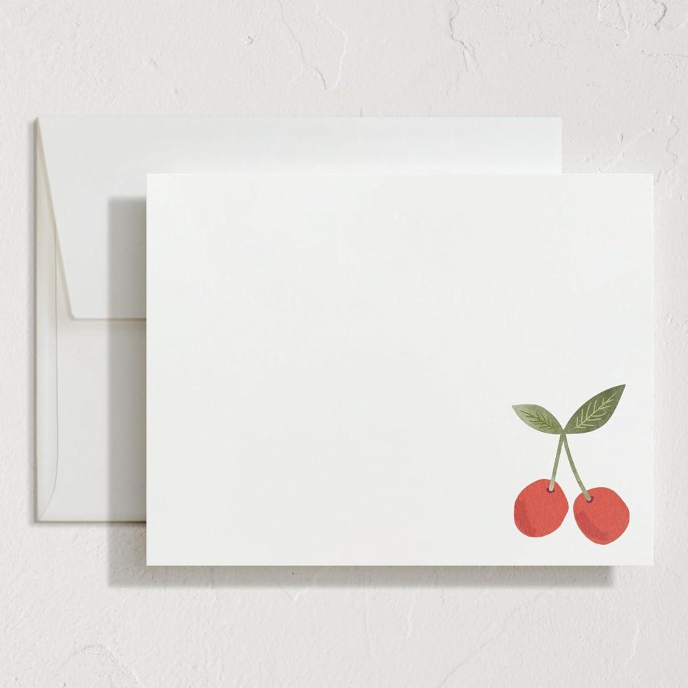 imageMinted Cheerful Valentines Day Stationery Set Set of 10 Flat Note Cards amp Envelopes for Invitiations and Handwritten Thank You Messages Rainbow with Heart Accent Gifts for TeachersTwin Cherries
