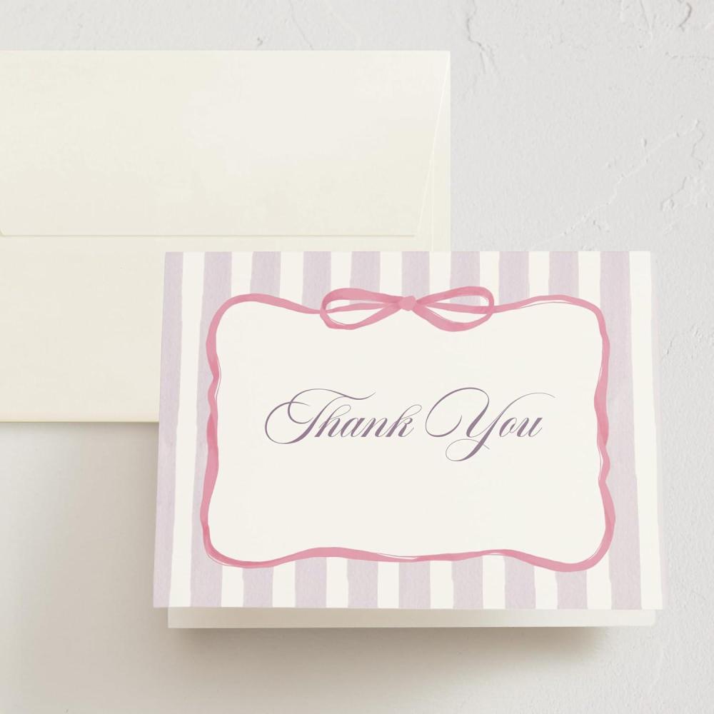 imageMinted Thank You Cards Pack Set of 10 Folded Thank You Cards with Envelopes Blank Card Luxe Script Design in Cream amp Blue Luxurious Paper Designed by Independent Artists Wedding or Everyday UseCelina Pink