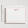 imageMinted Pink Bow Stationery Set Set of 10 Flat Note Cards amp Envelopes for Invitiations and Handwritten Thank You Messages Pink Ribbon with Striped Back Gifts for Women Luxurious Paper