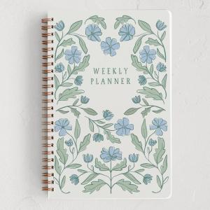 Minted Birds 2026 Weekly & Monthly Undated Planner, 5.5″ x 8.5″ Minimalist Spiral Bound Planner Notebook, 132 Pages, Elegant Undated Calendar Organizer for Work, School & Home(Botanical)