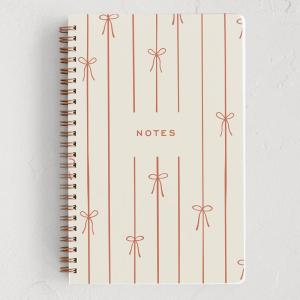 Minted Birds Notebook, Writing Journal for Notes & Journaling, Durable Paper Cover, Modern Aesthetic, Colorful & Simple Spiral Bound Journal Notebook with 160 Lined Pages, 5.5″ x 8.5″(Red Bow)
