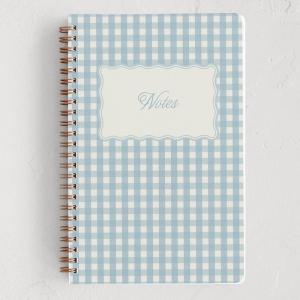 Minted Birds Notebook, Writing Journal for Notes & Journaling, Durable Paper Cover, Modern Aesthetic, Colorful & Simple Spiral Bound Journal Notebook with 160 Lined Pages, 5.5″ x 8.5″(Scalloped Gingham)