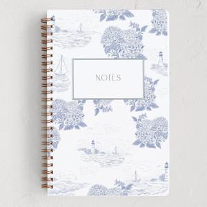 Minted Birds Notebook, Writing Journal for Notes & Journaling, Durable Paper Cover, Modern Aesthetic, Colorful & Simple Spiral Bound Journal Notebook with 160 Lined Pages, 5.5″ x 8.5″(Coastal Toile)