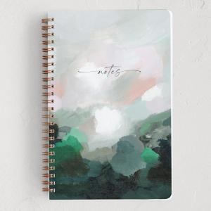 Minted Birds Notebook, Writing Journal for Notes & Journaling, Durable Paper Cover, Modern Aesthetic, Colorful & Simple Spiral Bound Journal Notebook with 160 Lined Pages, 5.5″ x 8.5″(Light Seeker)