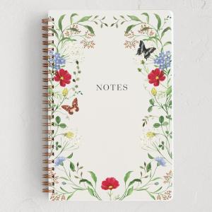 Minted Birds Notebook, Writing Journal for Notes & Journaling, Durable Paper Cover, Modern Aesthetic, Colorful & Simple Spiral Bound Journal Notebook with 160 Lined Pages, 5.5″ x 8.5″(Wild Meadow)