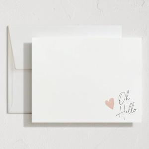 Minted Cheerful Valentine’s Day Stationery Set, Set of 10, Flat Note Cards & Envelopes for Invitiations and Handwritten Thank You Messages, Rainbow with Heart Accent, Gifts for Teachers(Signed Heart)