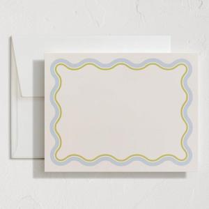 Minted Cheerful Valentine’s Day Stationery Set, Set of 10, Flat Note Cards & Envelopes for Invitiations and Handwritten Thank You Messages, Rainbow with Heart Accent, Gifts for Teachers(Squiggled)