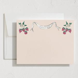 Minted Cheerful Valentine’s Day Stationery Set, Set of 10, Flat Note Cards & Envelopes for Invitiations and Handwritten Thank You Messages, Rainbow with Heart Accent, Gifts for Teachers(Strawberry Queen)