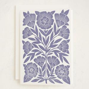 Minted Flower Cheers Wedding Card with Gold Foil Champagne Coupes Floral Garnish Illustration Elegant Toast Celebration Greeting for Newlyweds Engagement Bridal Shower Anniversary Congratulations(Block Print Floral)