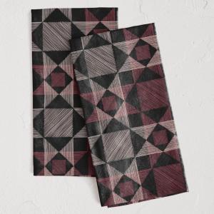 Minted Sketched Quilt Tea Towel Set of 2, Cotton Kitchen Towels, Tea Towels for Kitchen with Unique Designs, Cotton Dish Towels for Kitchen, Decorative Dishtowels, Cotton Tea Towels with Hanging Loop