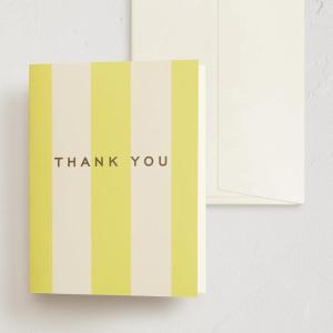 Minted Thank You Cards Pack, Set of 10, Folded Thank You Cards with Envelopes, Blank Card, Luxe Script Design in Cream & Blue, Luxurious Paper, Designed by Independent Artists, Wedding or Everyday Use(Campania)