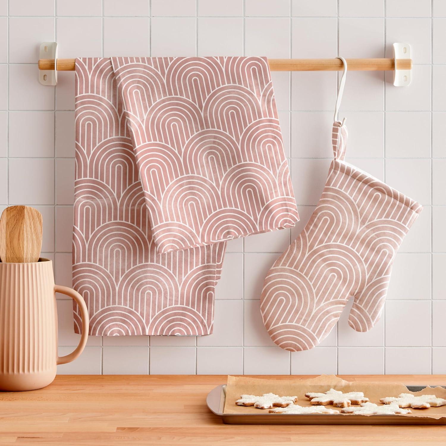 imageMinted Deco Arches Cotton Tea Towel Set of 2 With Unique Designs Decorative Dish Towels for Kitchen With Hanging Loop