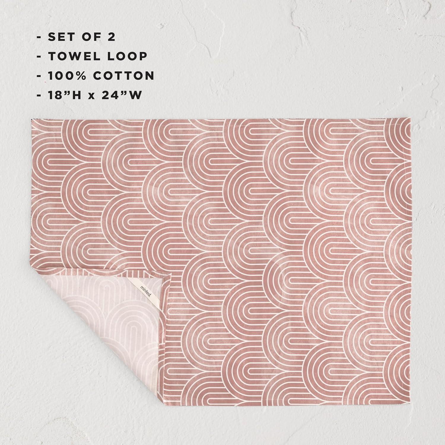 imageMinted Deco Arches Cotton Tea Towel Set of 2 With Unique Designs Decorative Dish Towels for Kitchen With Hanging Loop