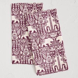 Minted Scandi Fauna Tea Towel Set of 2, Cotton Kitchen Towels, Tea Towels for Kitchen with Unique Designs, Cotton Dish Towels for Kitchen, Decorative Dishtowels, Cotton Tea Towels with Hanging Loop