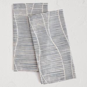 Minted Wavy Tea Towel Set of 2, Cotton Kitchen Towels, Towels for Kitchens with Unique Designs, Cotton Dishtowels, Decorative Dishtowels, Comes with Hanging Loop, 18″x28″