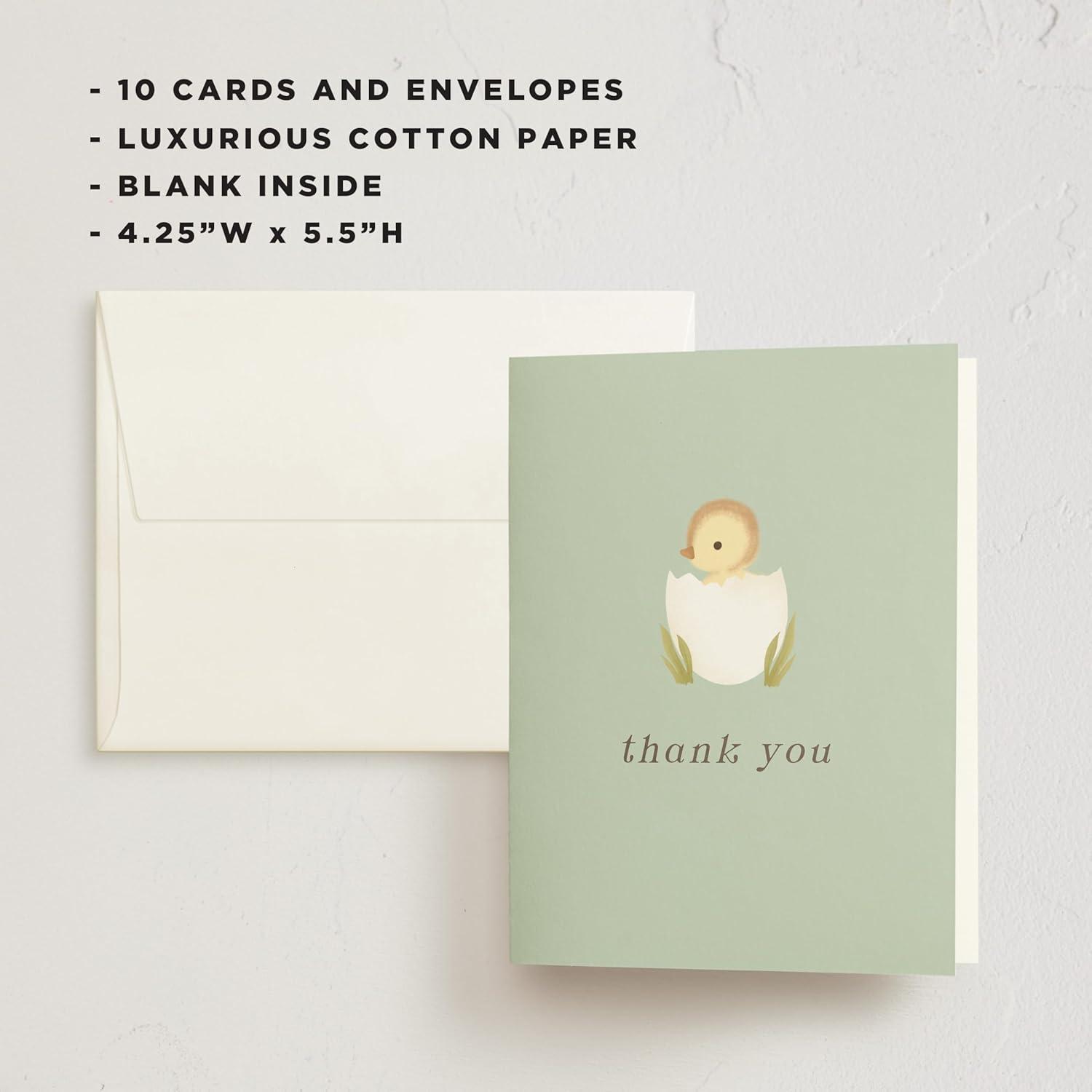 imageMinted Thank You Cards 10 Pack Bundle of Joy Sketches Design Folded 425 x 55 Inch Blank Greeting Cards with Envelopes for Baby Shower New Baby Gifts and Appreciation NotesLil Duck