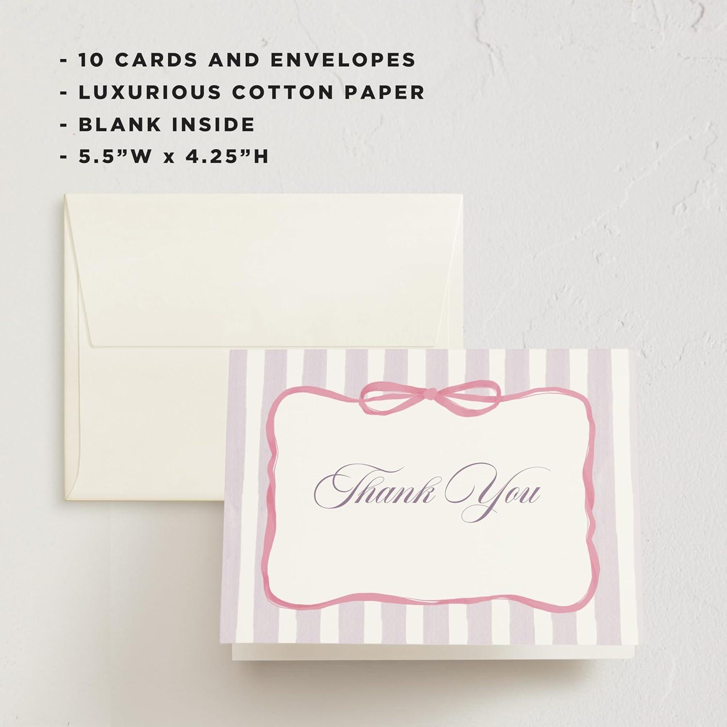 imageMinted Thank You Cards 10 Pack Bundle of Joy Sketches Design Folded 425 x 55 Inch Blank Greeting Cards with Envelopes for Baby Shower New Baby Gifts and Appreciation NotesCelina Pink